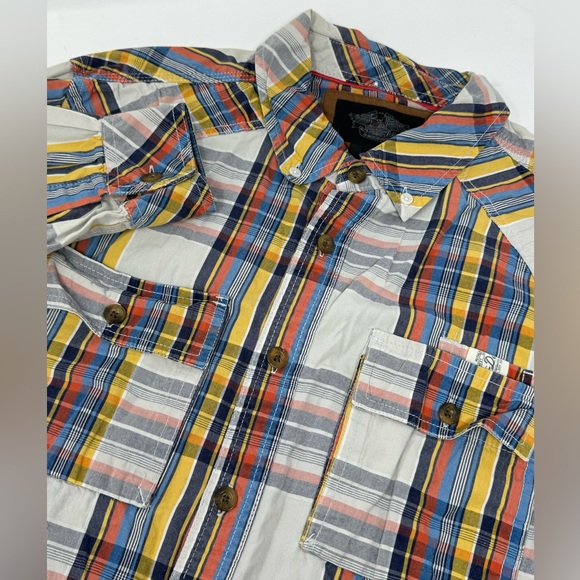 Harley-Davidson Other - Harley-Davidson Men’s Multicolored Plaid Long Sleeve Button Up Cotton Sz Lg A5